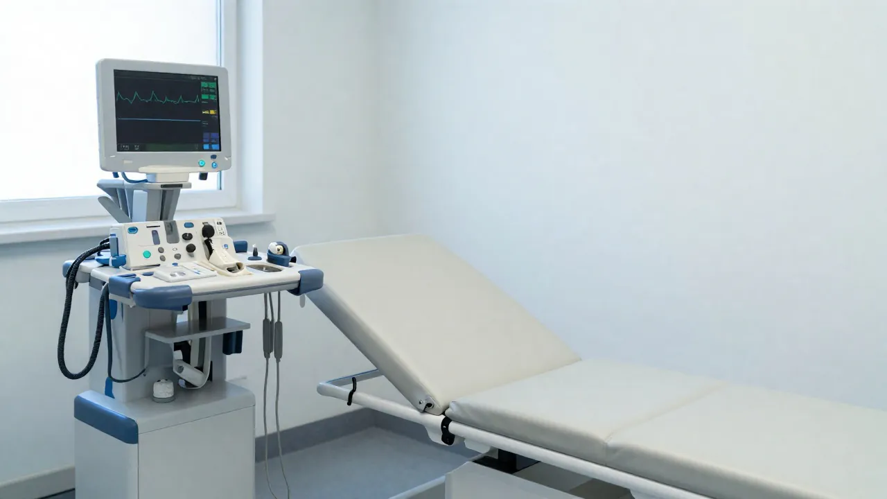 Aparat EKG podczas diagnostyki, kołatanie serca w spoczynku