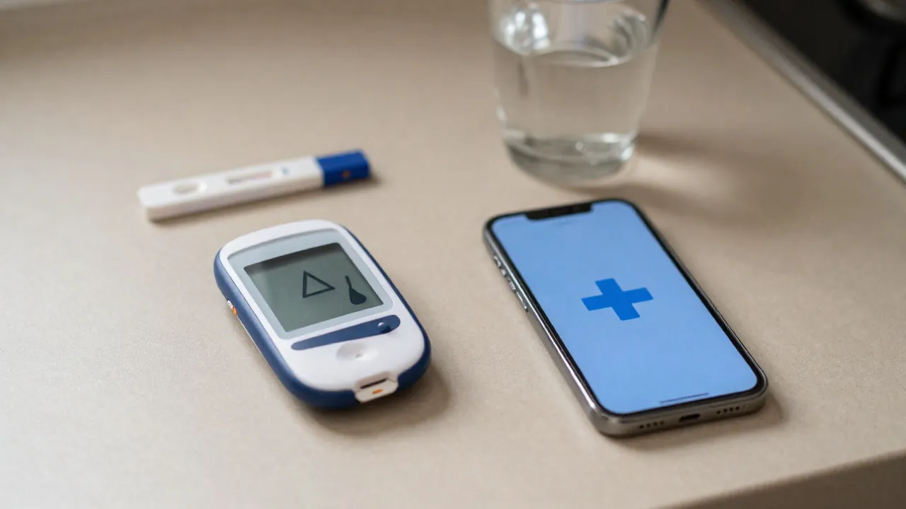 Glukometr i telefon przy objawach wysokiej glukozy na czczo, o czym może świadczyć - Wysoka glukoza na czczo – o czym może świadczyć?